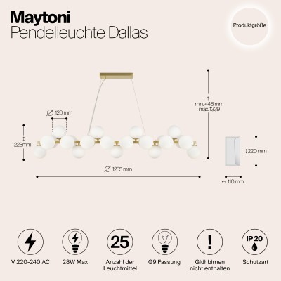 Подвесной светильник Maytoni Dallas MOD547PL-25BS