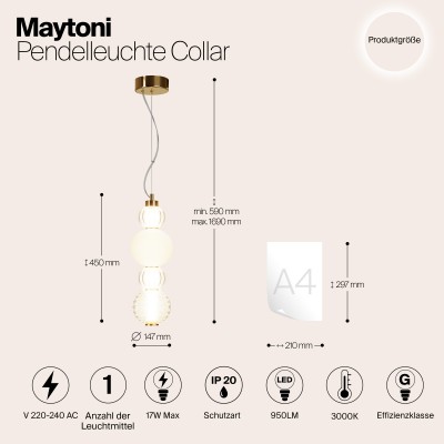 Подвесной светильник Maytoni Collar P069PL-L17G3K