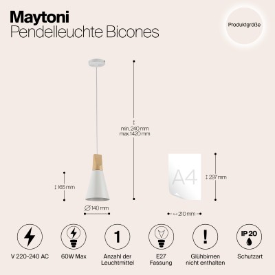 Подвесной светильник Maytoni Bicones P359-PL-140-W