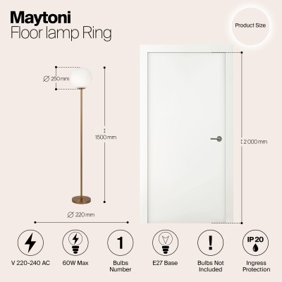 Напольный светильник (торшер) Maytoni Ring MOD013FL-01BS