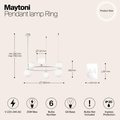 Подвесной светильник Maytoni Ring MOD013PL-06W