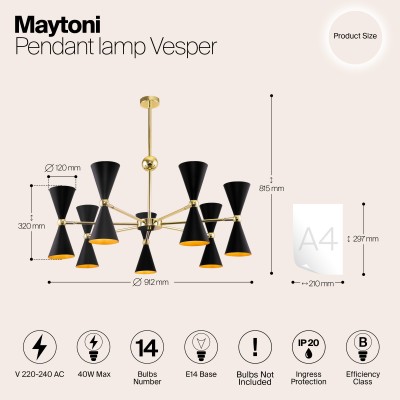 Подвесной светильник Maytoni Vesper MOD108PL-14GB