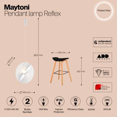 Подвесной светильник Maytoni Reflex MOD154PL-L6W3K