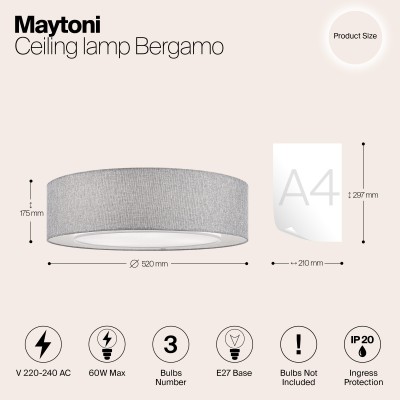 Потолочный светильник Maytoni Bergamo MOD613CL-04GR