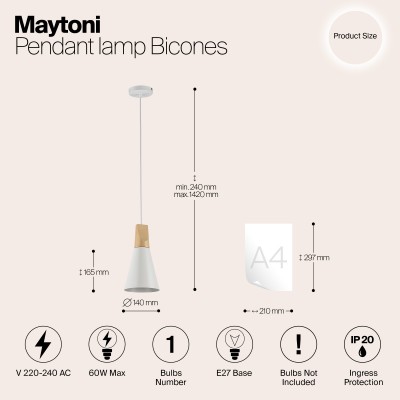 Подвесной светильник Maytoni Bicones P359-PL-140-W