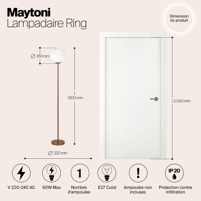 Напольный светильник (торшер) Maytoni Ring MOD013FL-01BS