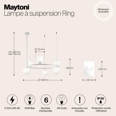 Подвесной светильник Maytoni Ring MOD013PL-06W