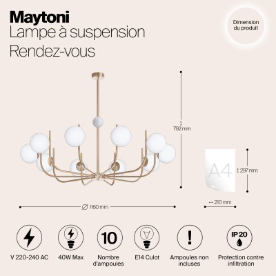 Подвесной светильник Maytoni Rendez-vous MOD109PL-10BS