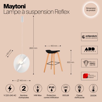 Подвесной светильник Maytoni Reflex MOD154PL-L6W3K