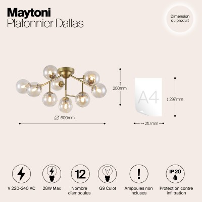 Потолочный светильник Maytoni Dallas MOD545PL-12G