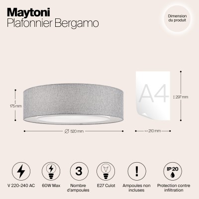 Потолочный светильник Maytoni Bergamo MOD613CL-04GR