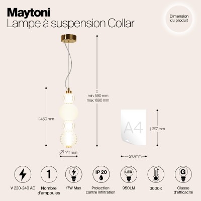 Подвесной светильник Maytoni Collar P069PL-L17G3K