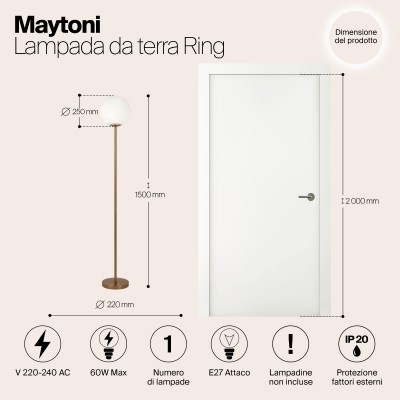 Напольный светильник (торшер) Maytoni Ring MOD013FL-01BS