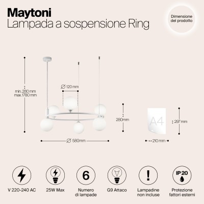 Подвесной светильник Maytoni Ring MOD013PL-06W