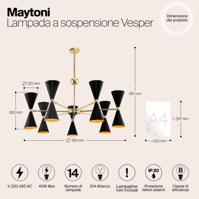 Подвесной светильник Maytoni Vesper MOD108PL-14GB