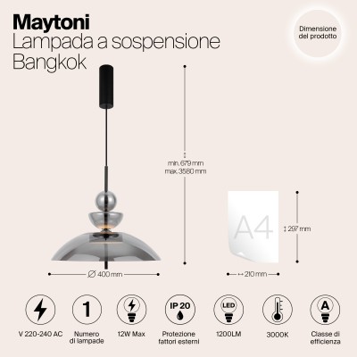 Подвесной светильник Maytoni Bangkok MOD185PL-L6B3K6