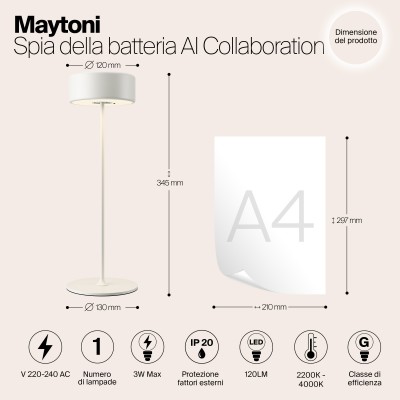 Аккумуляторный светильник Maytoni AI Collaboration MOD229TL-L3W3K2