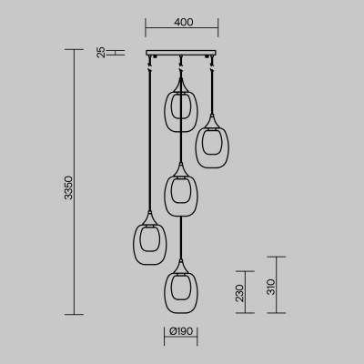 Подвесной светильник Maytoni Aura MOD016PL-05BS