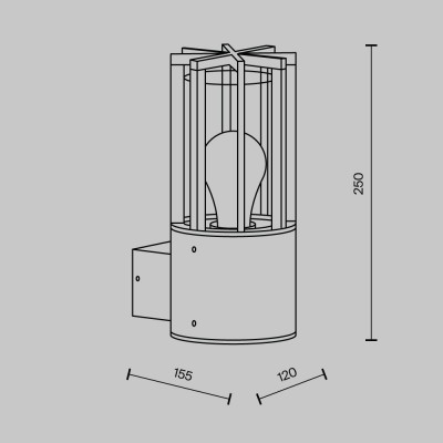 Настенный светильник (бра)  Maytoni Outdoor Barrel O453WL-01GF