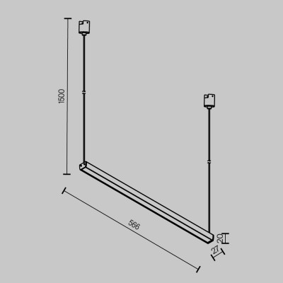 Трековый подвесной светильник Technical TR170-1-26W3K-B