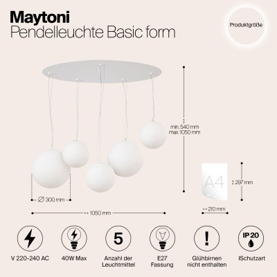 Подвесной светильник Maytoni Basic form MOD321PL-05W1