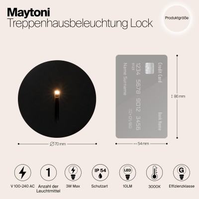 Подсветка для лестниц  Maytoni Outdoor Lock O014SL-L3B3K