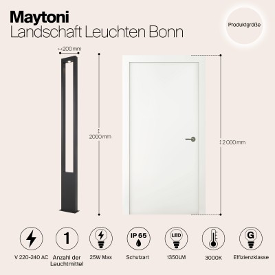 Садово-парковый светильник  Maytoni Outdoor Bonn O425FL-L25GF