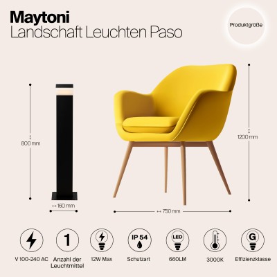 Ландшафтный светильник  Maytoni Outdoor Paso O595FL-L12B3K