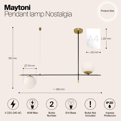 Подвесной светильник Maytoni Nostalgia MOD048PL-02G