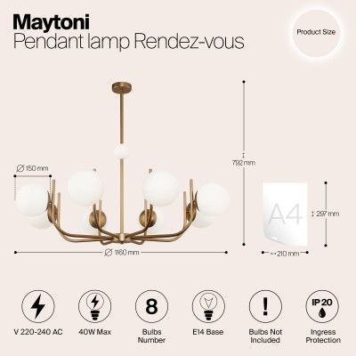 Подвесной светильник Maytoni Rendez-vous MOD109PL-08BS