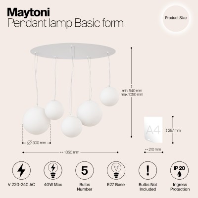 Подвесной светильник Maytoni Basic form MOD321PL-05W1