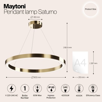 Подвесной светильник Maytoni Saturno MOD415PL-L60BS4K