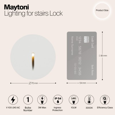 Подсветка для лестниц  Maytoni Outdoor Lock O014SL-L3W3K