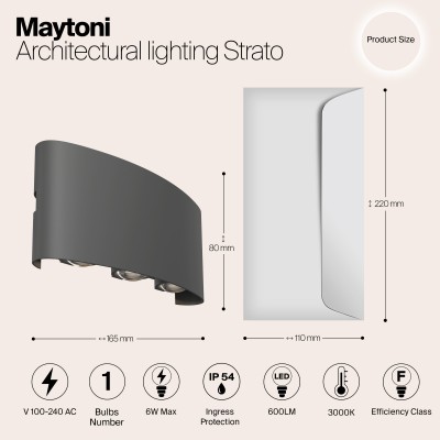 Архитектурная подсветка  Maytoni Outdoor Strato O417WL-L6GR3K