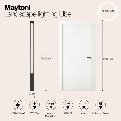 Садово-парковый светильник  Maytoni Outdoor Elbe O424FL-L25GF