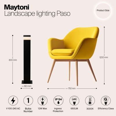 Ландшафтный светильник  Maytoni Outdoor Paso O595FL-L12B3K