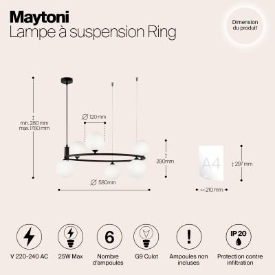 Подвесной светильник Maytoni Ring MOD013PL-06B