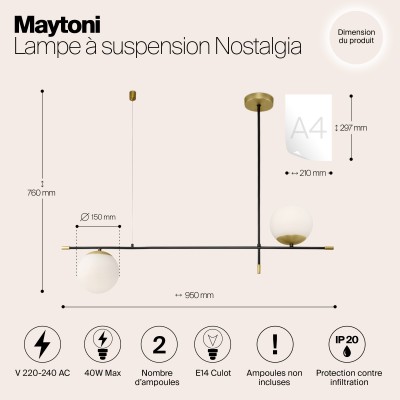 Подвесной светильник Maytoni Nostalgia MOD048PL-02G