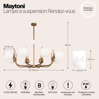 Подвесной светильник Maytoni Rendez-vous MOD109PL-08BS