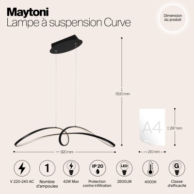 Подвесной светильник Maytoni Curve MOD156PL-L52B4K