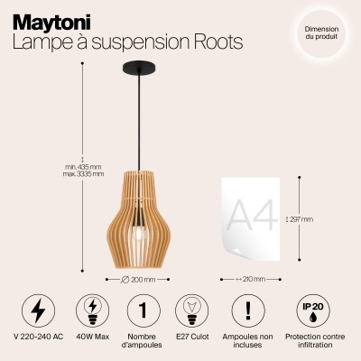 Подвесной светильник Maytoni Roots MOD191PL-01W