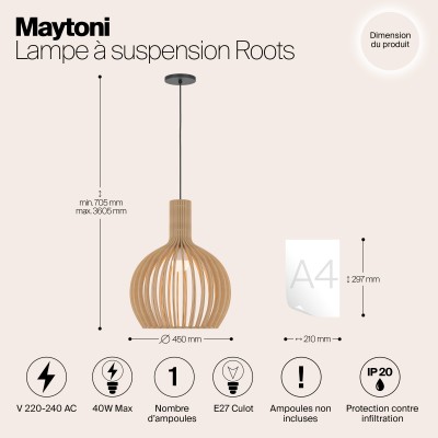 Подвесной светильник Maytoni Roots MOD194PL-01W1