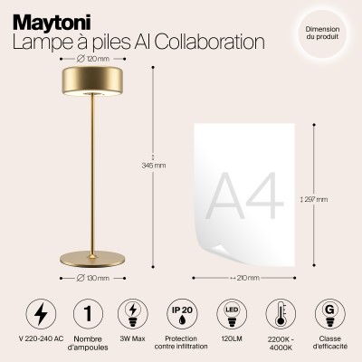 Аккумуляторный светильник Maytoni AI Collaboration MOD229TL-L3G3K2