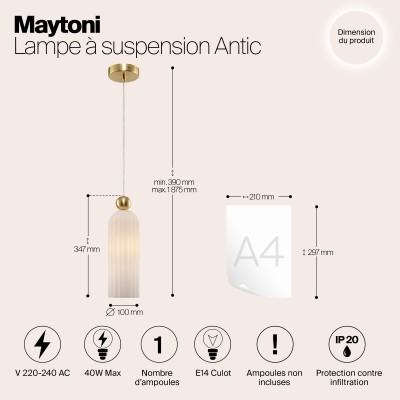 Подвесной светильник Maytoni Antic MOD302PL-01W