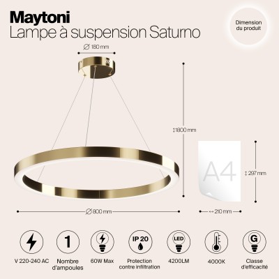 Подвесной светильник Maytoni Saturno MOD415PL-L60BS4K