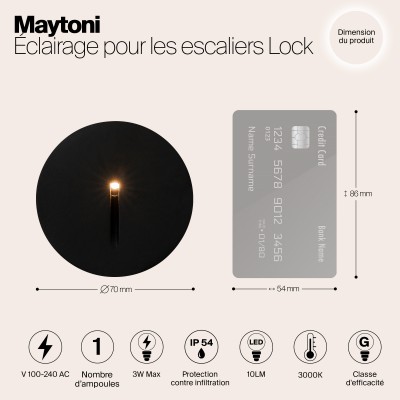 Подсветка для лестниц  Maytoni Outdoor Lock O014SL-L3B3K