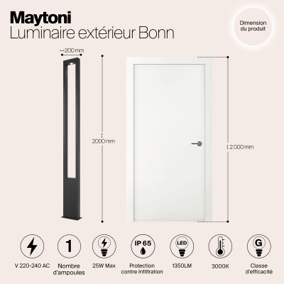 Садово-парковый светильник  Maytoni Outdoor Bonn O425FL-L25GF