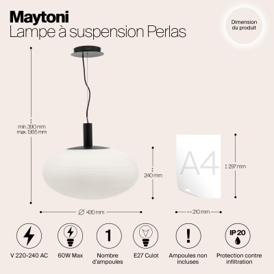 Подвесной светильник Maytoni Perlas P062PL-01W