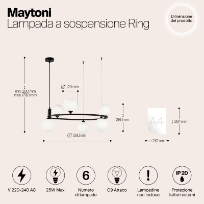 Подвесной светильник Maytoni Ring MOD013PL-06B