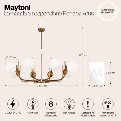 Подвесной светильник Maytoni Rendez-vous MOD109PL-08BS